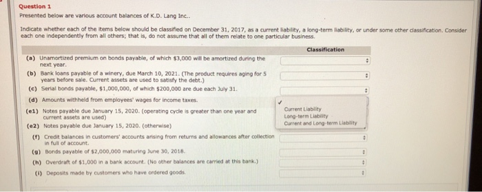  pick between: 1 current liability 2 long-term liability 3 current and