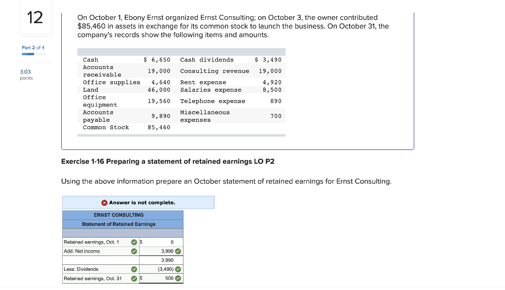 information Use the following information for exercises 15 to 18 LO P2