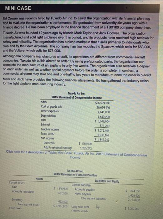  please answer question number 2 and 3 MINI CASE Ed Cowan