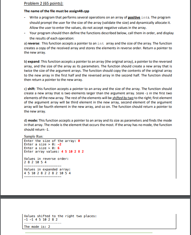 Basic c++ question Problem 2 (65 points The name of the file