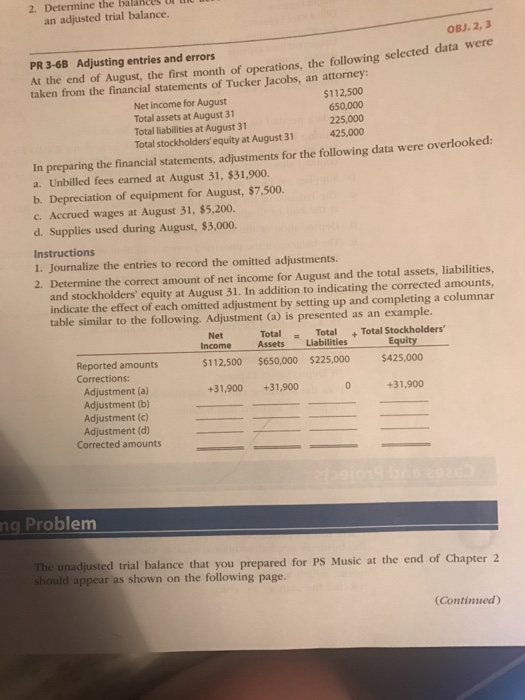  Financial and Managerial Accounting 12 continuing problem Chapter 3 pg 145-146