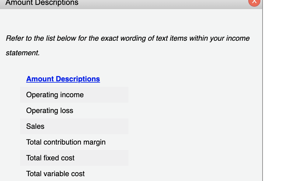 fixed selling and administrative expense). Required: 1. Calculate the sales revenue that