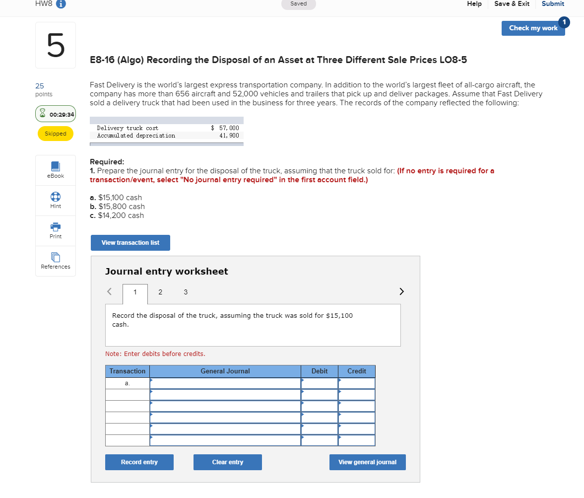  HW8 i Saved Help Save & Exit Submit Check my work