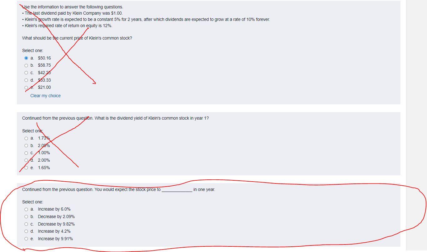 *ONLY DO PART 3* Use the information to answer the following questions.