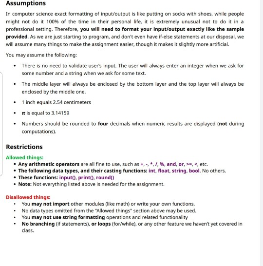 wedding cake depicted in Figure 1. You will ask the user to