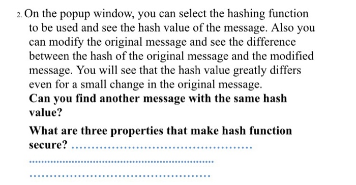 function, H(x) generates a representative compact fingerprint (a hash value) of a