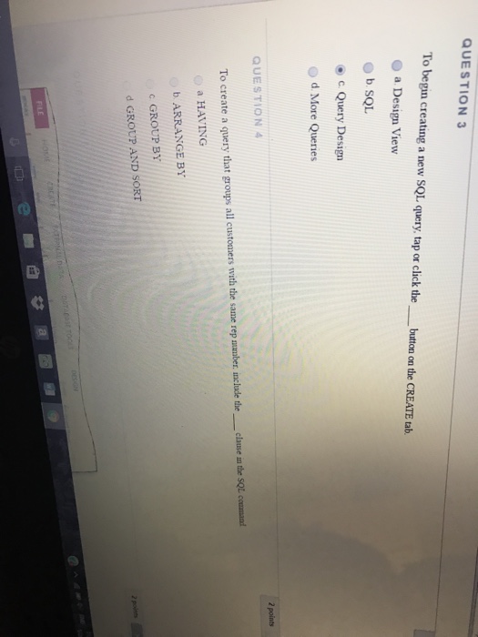  To begin creating a new SQL query, tap or click the