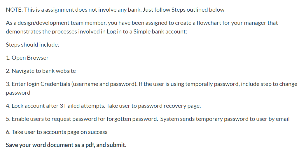  NOTE: This is a assignment does not involve any bank. Just