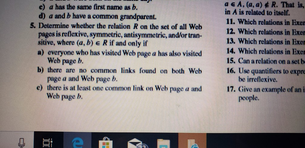  No5 A, (a, a)gf R. That is, e) a has the