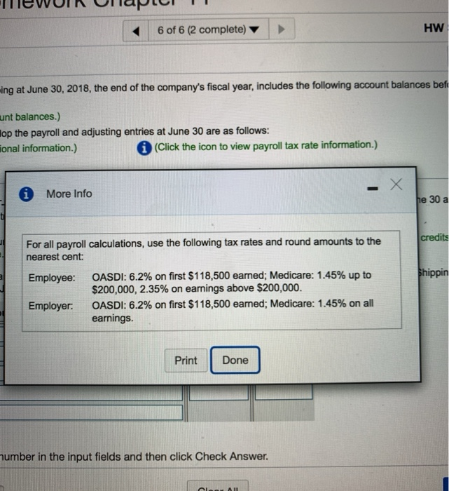 Help The general ledger of U-R- Shipping at June 30, 2018, the