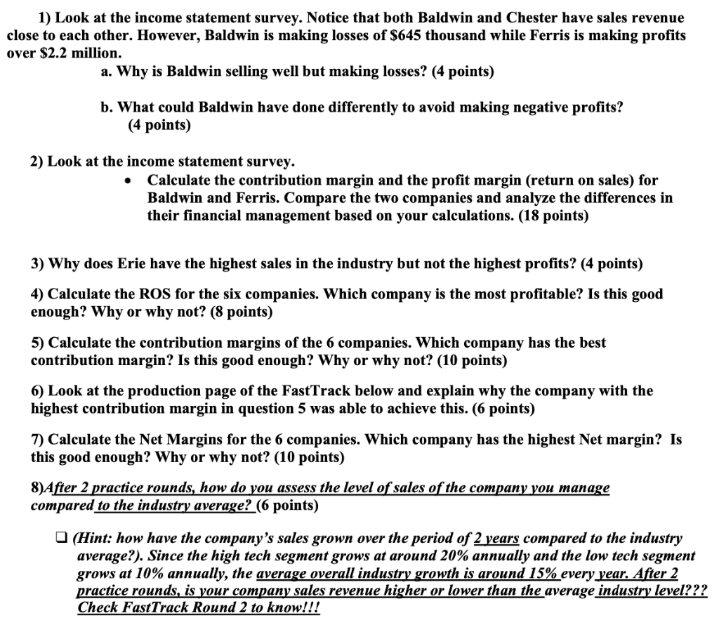 Answer these 8 questions using the information below as soon as