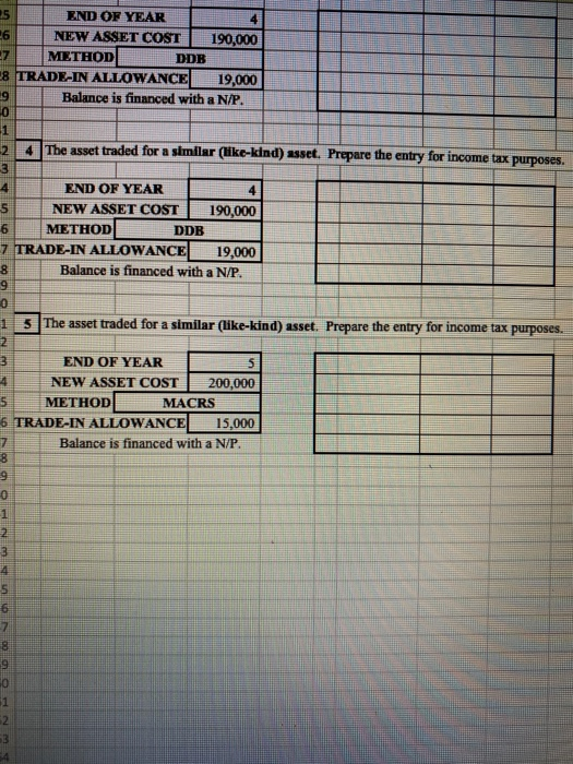 following Independent questions. 1 The company discards the asset: END OF YEAR