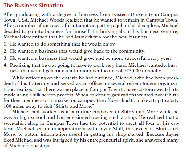  a. Using the information contained in the case and the previous