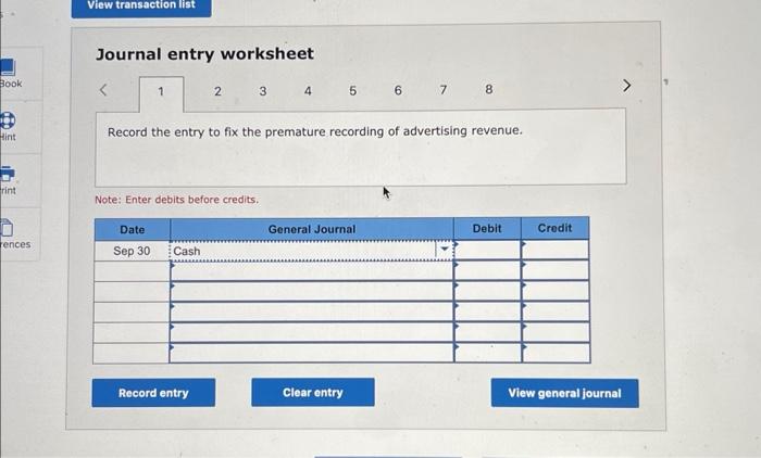 Record the entry to correct the supplies accounts. Note: Enter debits before