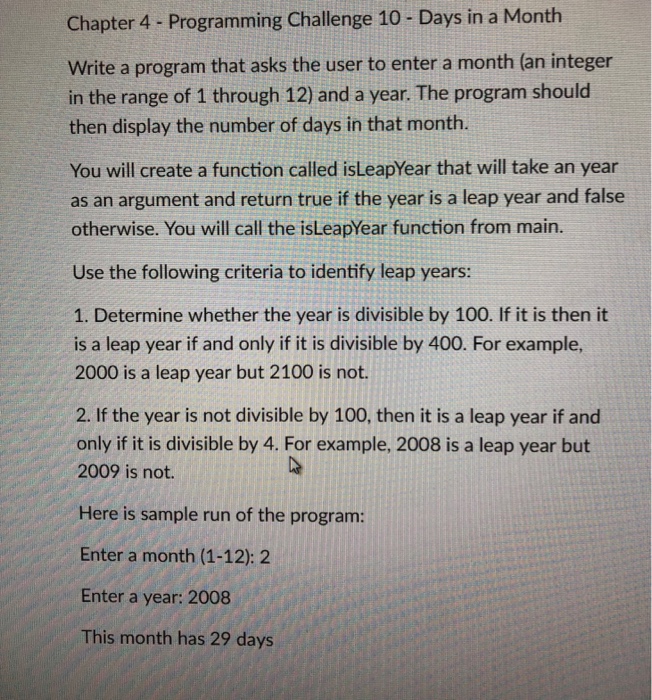  Using C++ Chapter 4 - Programming Challenge 10- Days in a