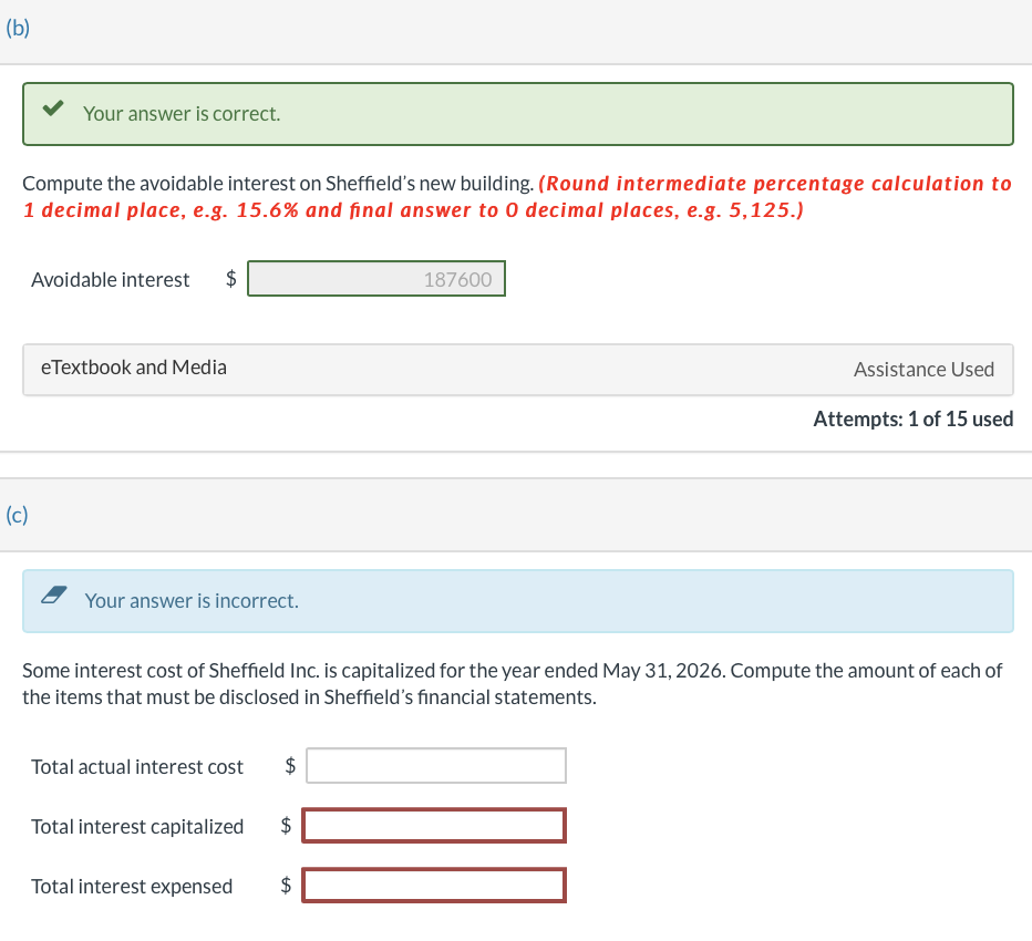 7. Compute the avoidable interest on Sheffield's new building. (Round intermediate percentage