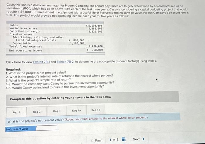  remaining tables 7B-1 7B-2 Casey Nelson is a divisional manager for