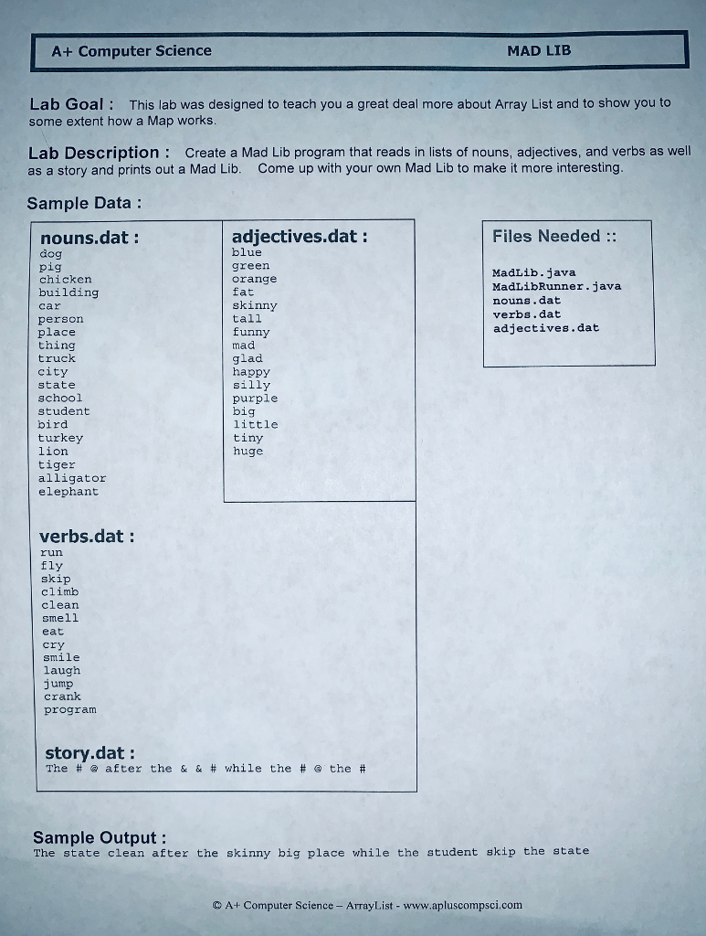 Can Someone help me with this lab? //(c) A+ Computer Science //www.apluscompsci.com