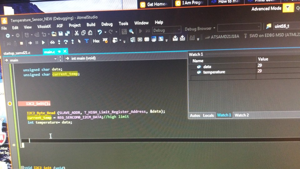 I am programming an ATSAMD21J18A using Atmel Studio 7. I am programming