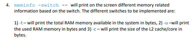 under Linux/MacOS. The shell recognizes the following internal commands: meminfo switch will