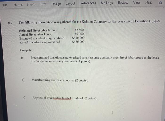  View Help File Review Home Insert Draw Design Layout References Mailings