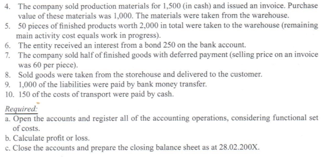 of the company Gama" as at 01.02.200X: ASSETS EQUITY & LIABILITIES Property,