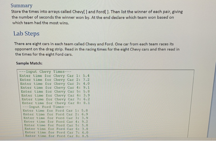  Please write program in python 3 (IDLE) Summary Store the times