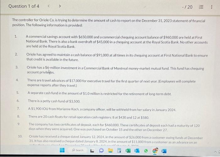please answer my all the 4 questions .. The controller for Oriole