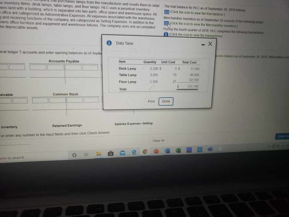 manufacturer and resells them to retail stores. The company has three inventory
