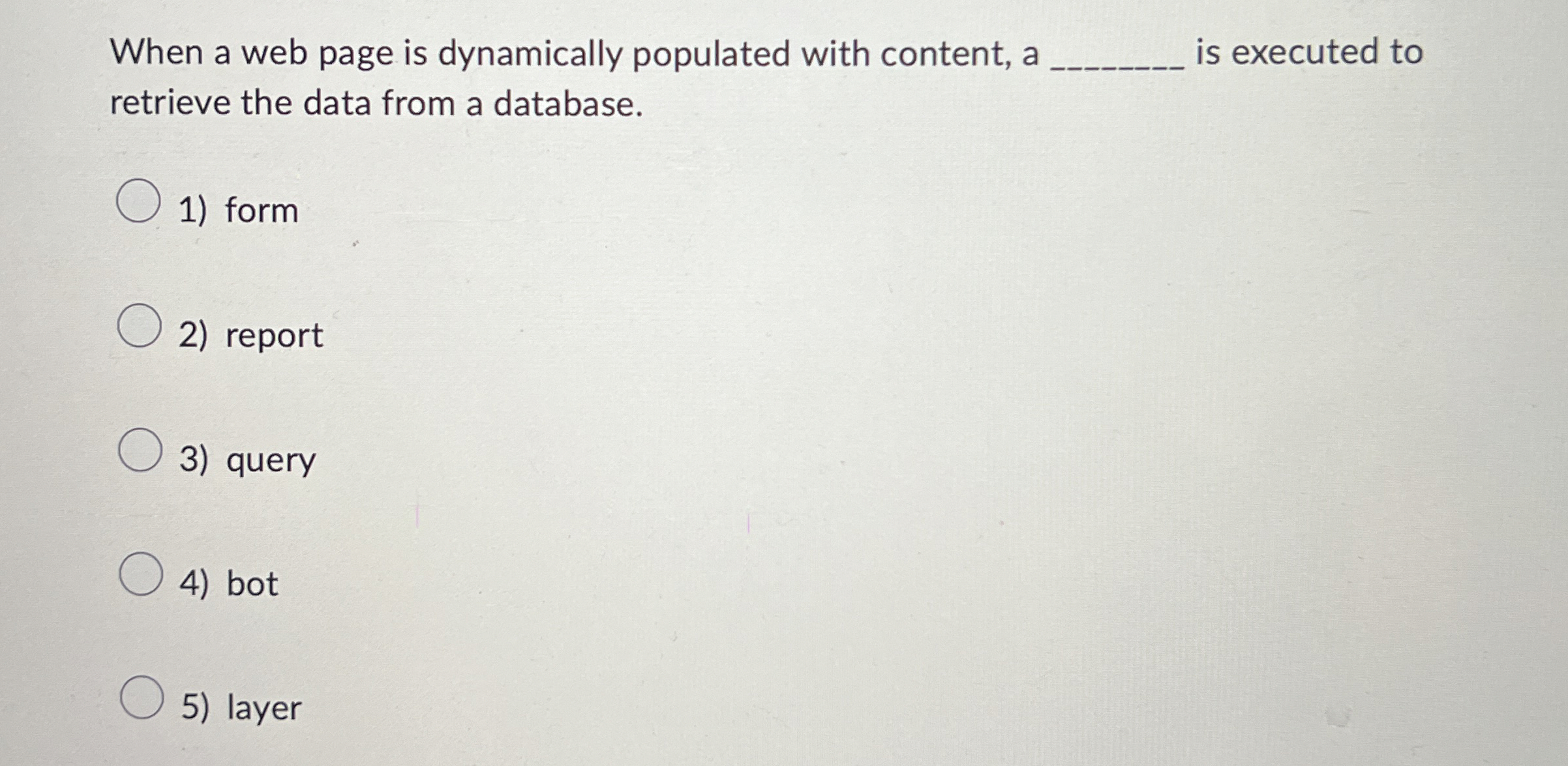  When a web page is dynamically populated with content, a _____,