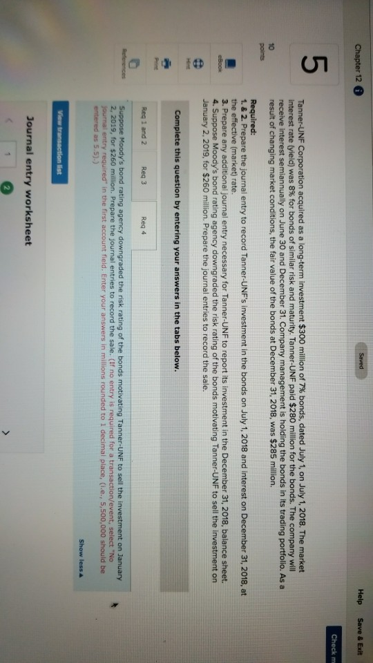 Saved Help Save & Exit Chapter 12 Check m 5 Tanner-UNF