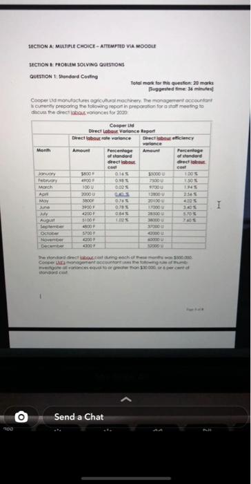  SICNON A: MULTIPLE CHOICE- ATTEMPTED VIA MOODLE SECTION PROBLEM SOLVING QUESTIONS