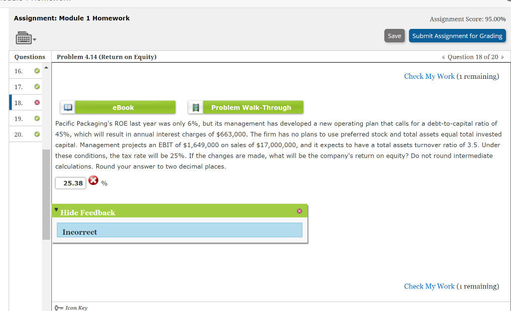  Assignment: Module 1 Homework Assignment Score: 95.00% Save Submit Assignment for