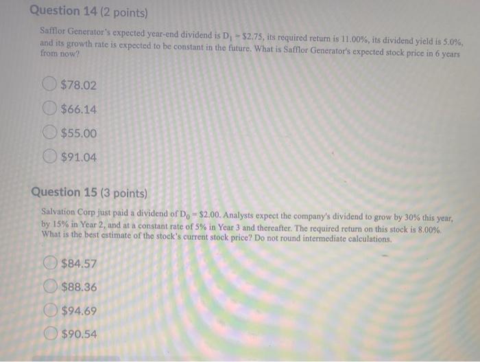 currently sells for $50.00 per share. The dividend is projected to increase