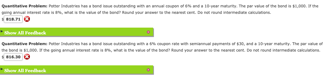 Quantitative Problem: Potter Industries has a bond issue outstanding with an
