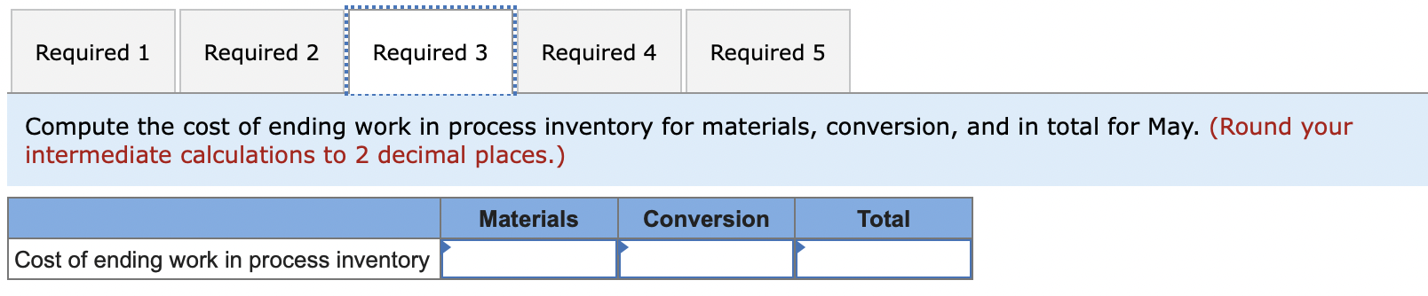 Cooking, is given below for May: Required: 1. Compute the equivalent units