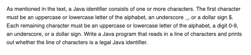 In Java with explanation please. As mentioned in the text, a Java