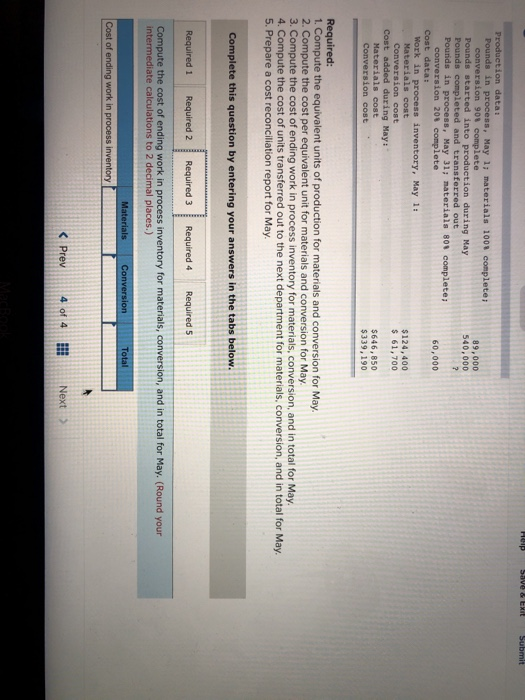 transferred out Pounds in 89,000 540,000 May 31; materials 808 conversion 208
