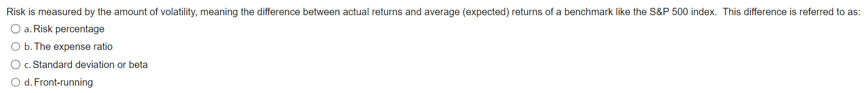 average (expected) returns of a benchmark like the S\&P 500 index. This