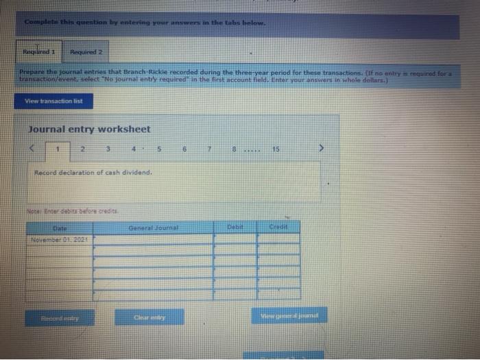 Branch-Rickle Corporation during the period 2021-2023. December 31, 2020, the corporationi's accounts