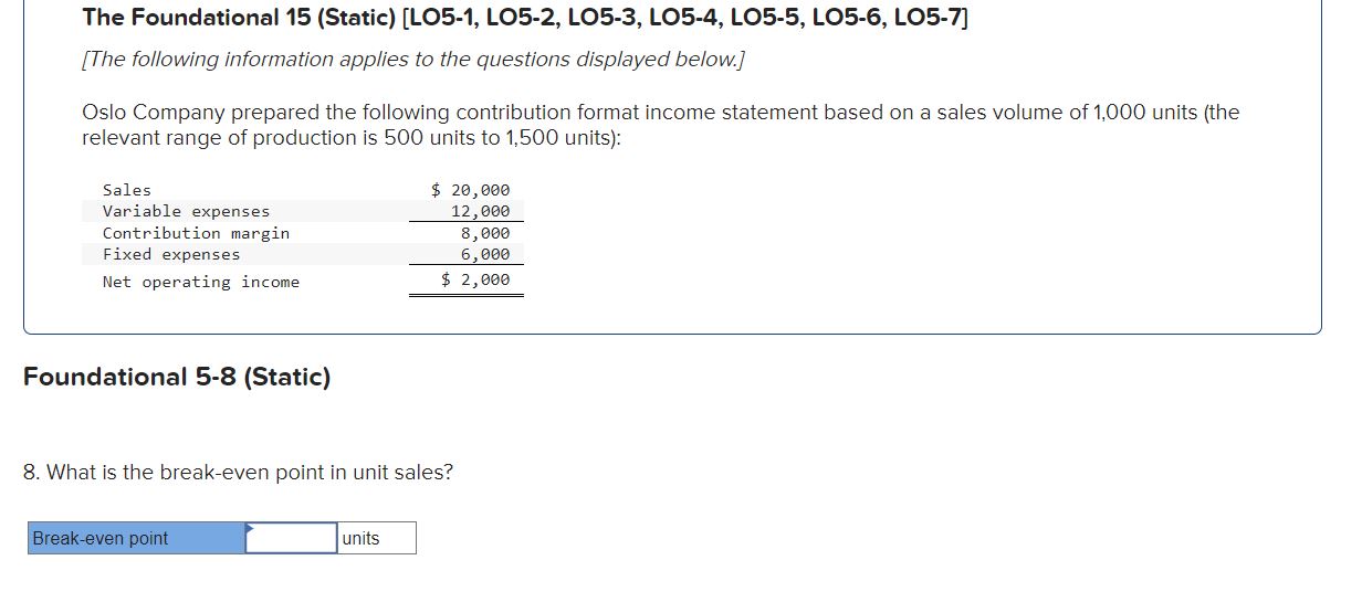  The Foundational 15(Static)[LO5-1, LO5-2, LO5-3, LO5-4, LO5-5, LO5-6, LO5-7] [The following