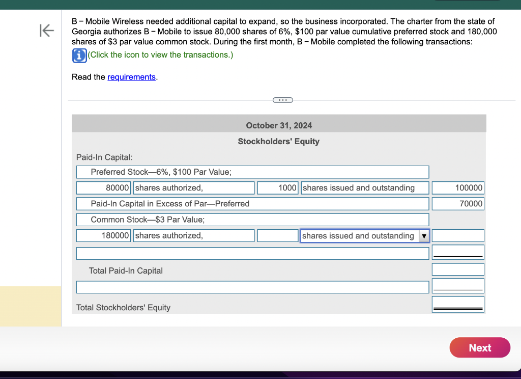  B - Mobile Wireless needed additional capital to expand, so the