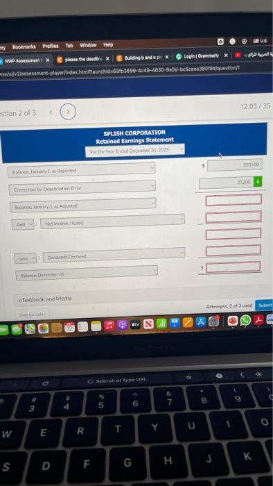 years of operations, Splish reported net income and deelared dividends as follows.