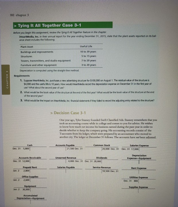  182 chapter 3 > Tying It All Together Case 3-1 Before
