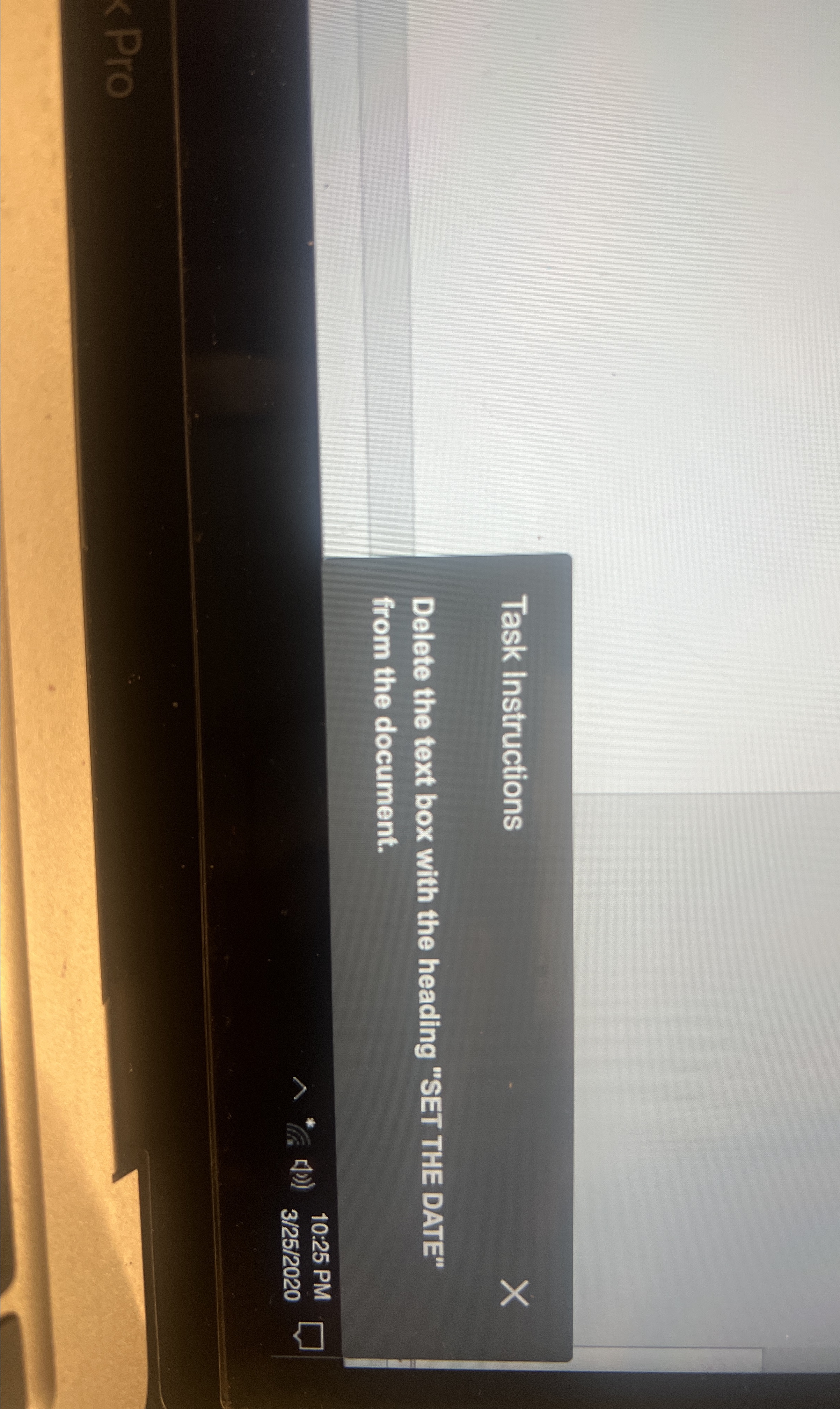  Task Instruction Delete the text box with the heading "SET THE