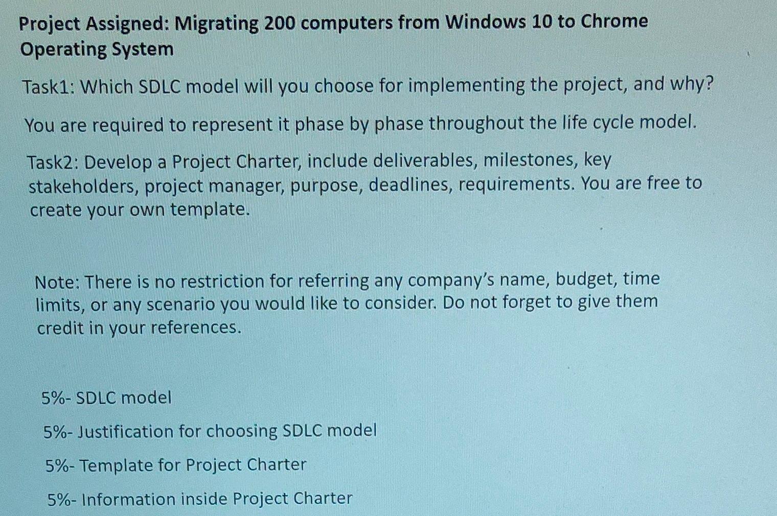  Project Assigned: Migrating 200 computers from Windows 10 to Chrome Operating