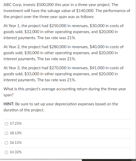 if the salvage value is $0 (that is, rather than $140,000)? 4.53%