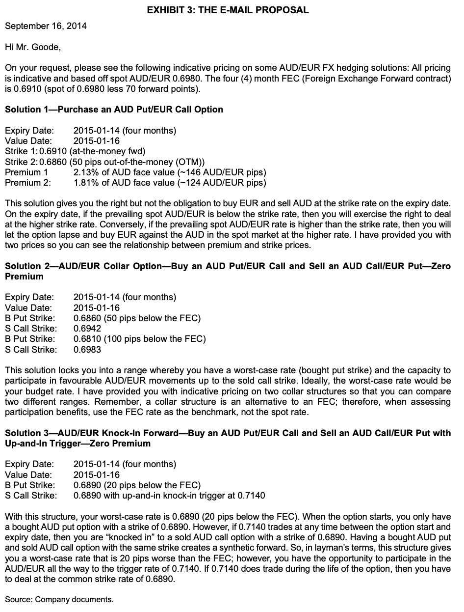 Imports: Hedging Foreign Currency Risk QUESTIONS: 1. Explain why hedging is important