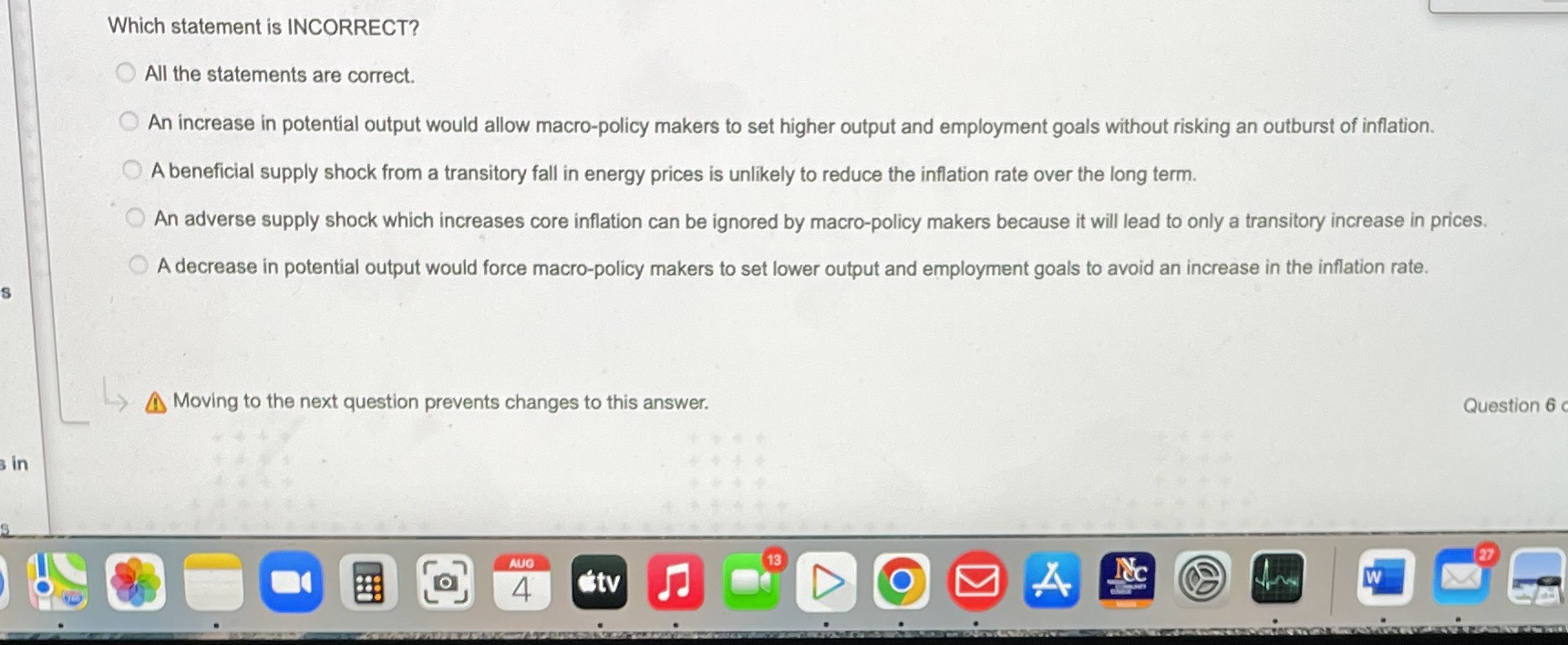  Which statement is INCORRECT? All the statements are correct. An increase