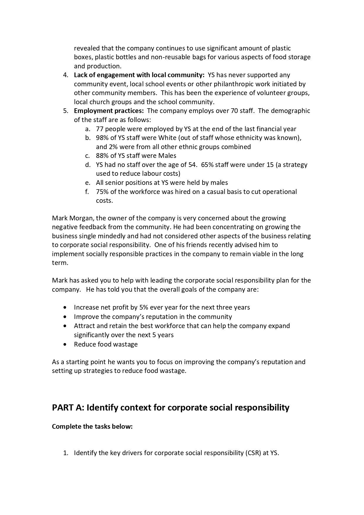 follow Case Study- YOUR SALADS (Y5) Imagine that you work as the